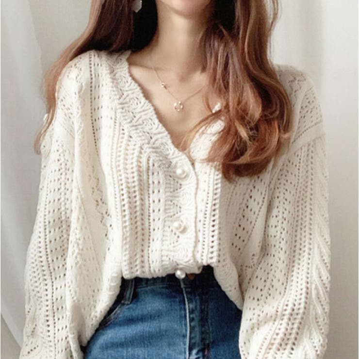 透かしニット カーディガン | BACKYARD FAMILY | 詳細画像9 