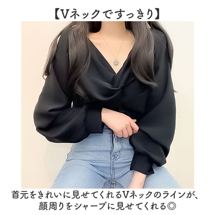 フロントねじり シャツブラウス Vネック | BACKYARD FAMILY | 詳細画像4 