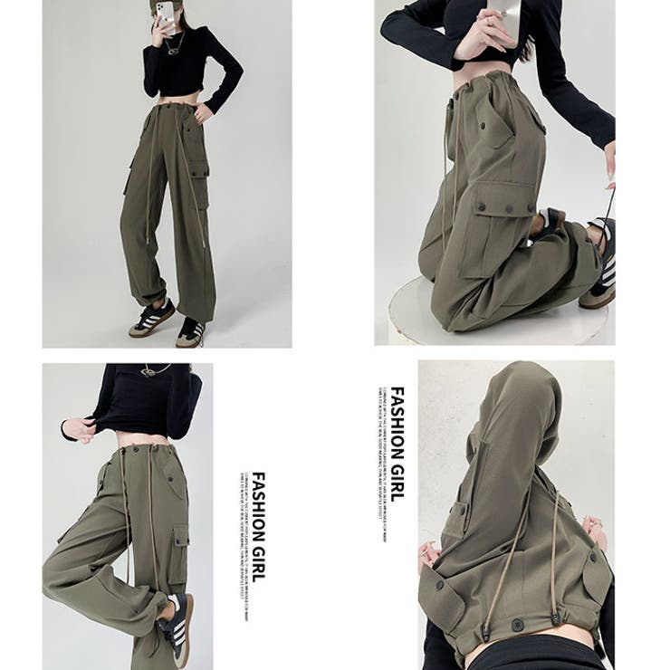 パンツ カーゴパンツ レディース ワイドパンツ ドロスト | BACKYARD FAMILY | 詳細画像12 