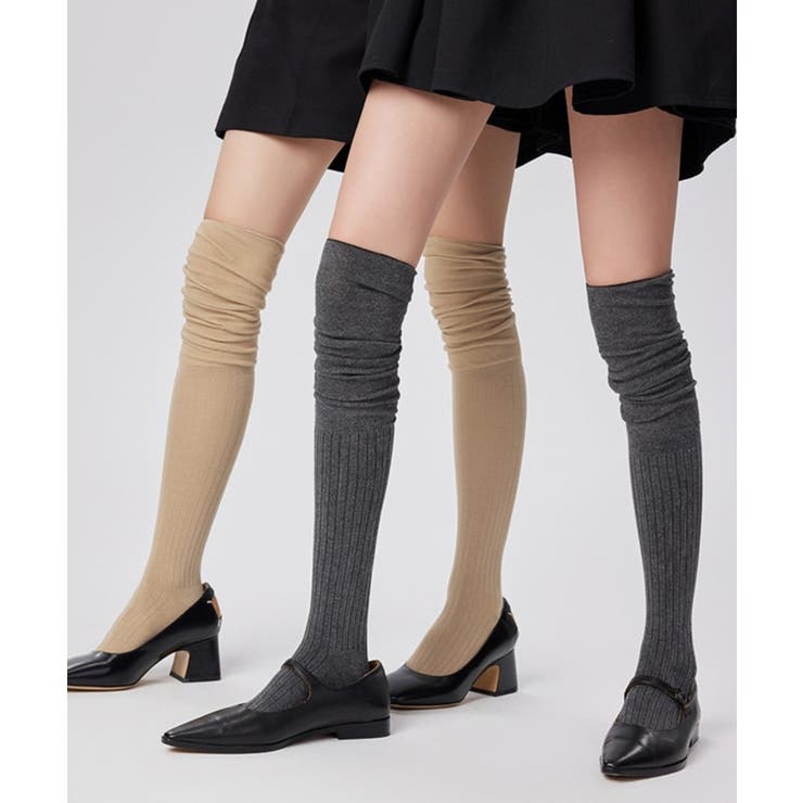 シアー切り替えリブニーハイソックス | BACKYARD FAMILY | 詳細画像14 