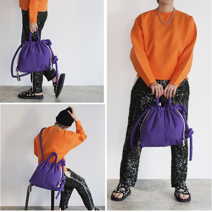 cheek チーク puff kinchaku 2WAY tote | BACKYARD FAMILY | 詳細画像13 