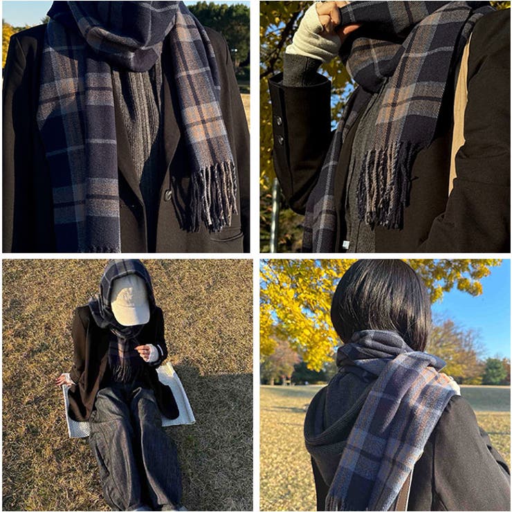 カシミヤタッチチェックマフラー | BACKYARD FAMILY | 詳細画像9 