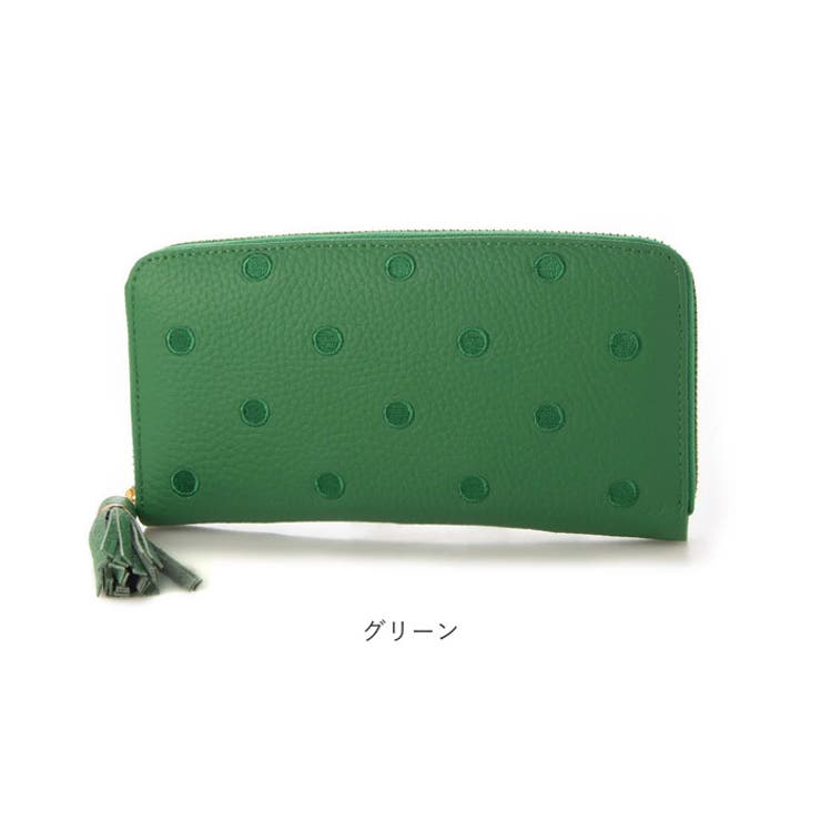 perche ペルケ 牛革ドット刺繍ラウンド長財布 | BACKYARD FAMILY | 詳細画像16 
