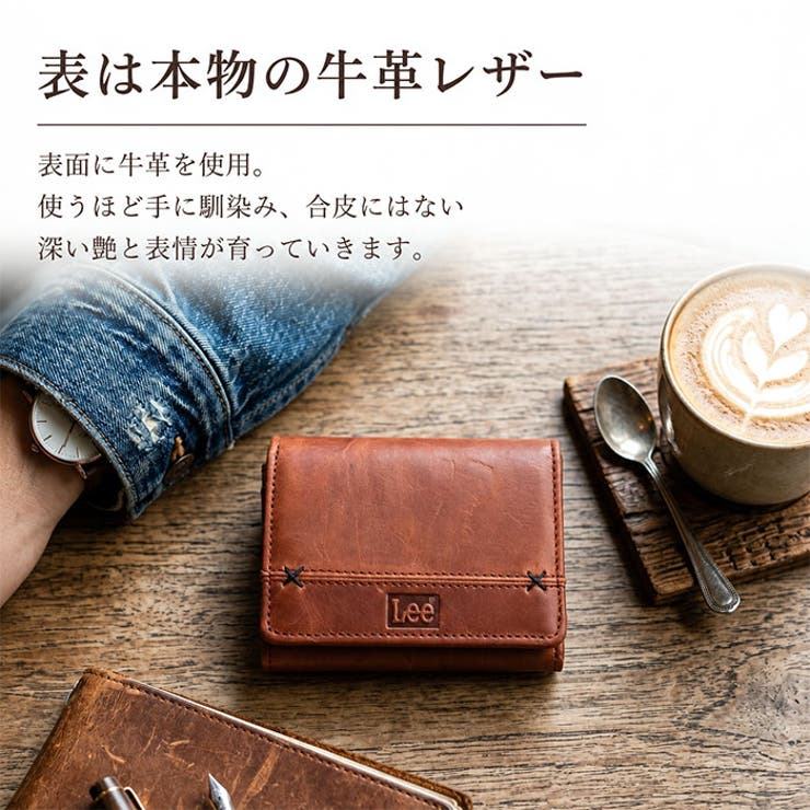 Lee クロスステッチデザイン 二つ折り財布 リアルレザー | BACKYARD FAMILY | 詳細画像5 