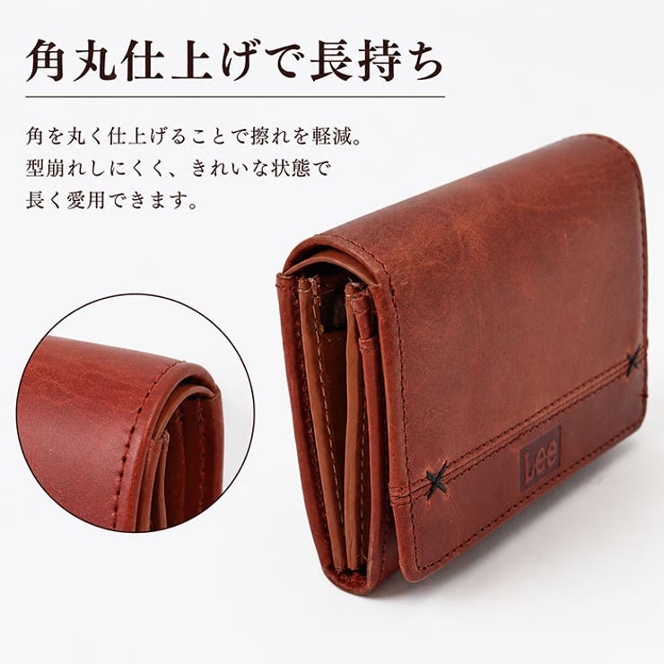 Lee クロスステッチデザイン 二つ折り財布 リアルレザー | BACKYARD FAMILY | 詳細画像8 