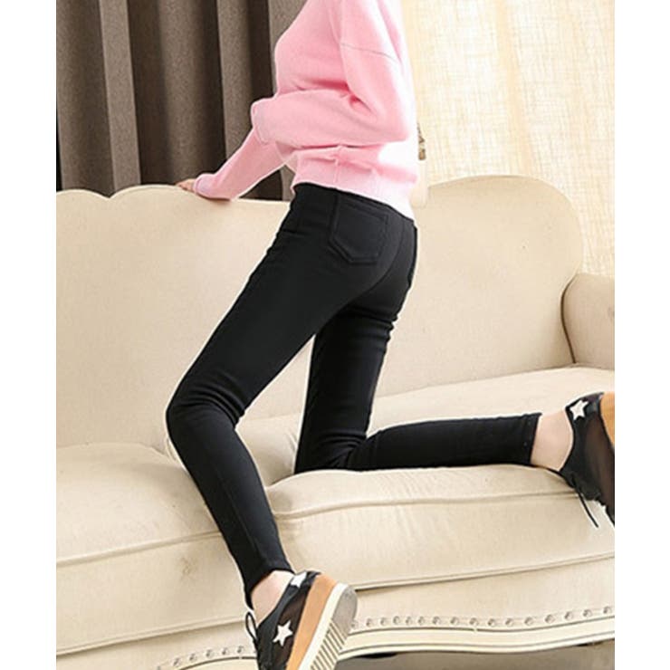 ストレッチスキニーボタン4極細レギンス細見えパンツ | BACKYARD FAMILY | 詳細画像3 