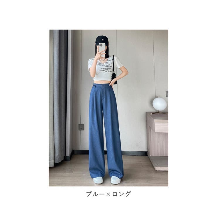 ジーンズ風 ワイドパンツ テンゼルデニム ハイウェスト | BACKYARD FAMILY | 詳細画像16 