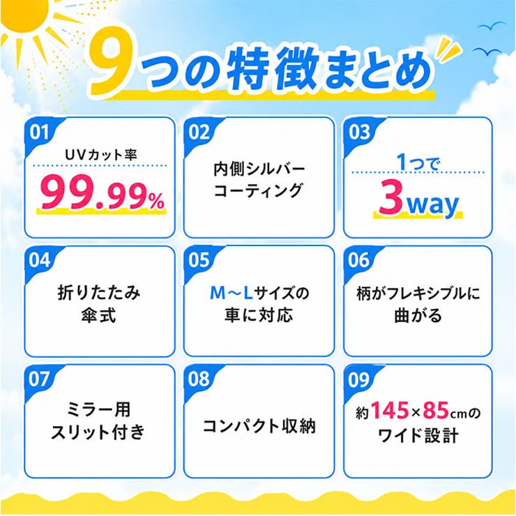 3WAYカーシェード キャラクター | BACKYARD FAMILY | 詳細画像3 