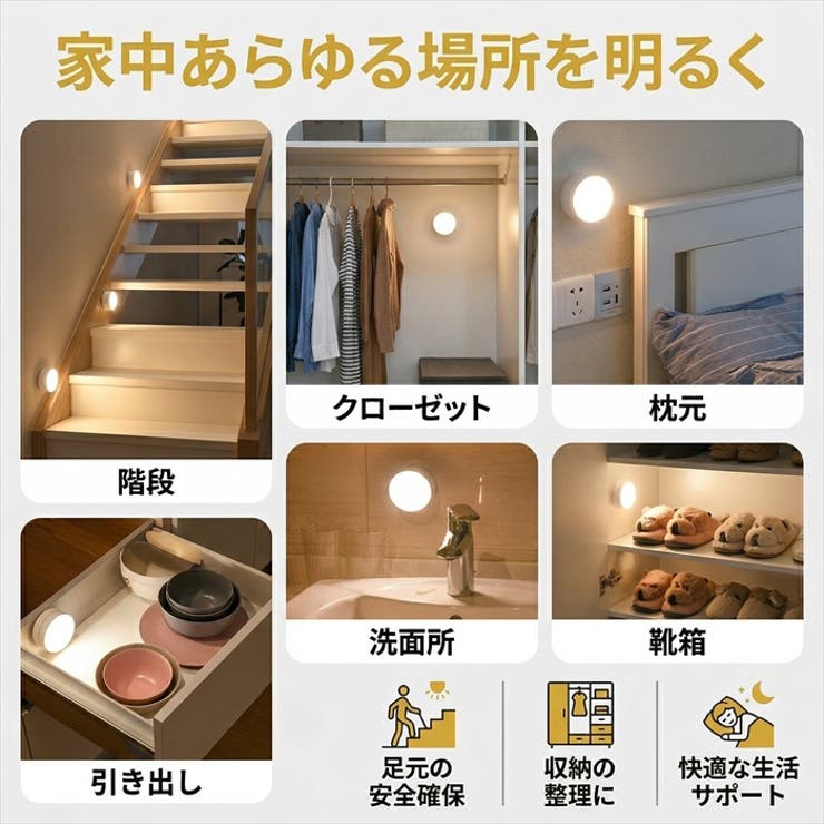 センサーライト 人感 マグネット LED USB充電 電池式 2WAY | BACKYARD FAMILY | 詳細画像2 