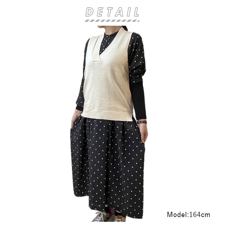 ニットベスト ロング Vネック vest02 | BACKYARD FAMILY | 詳細画像2 