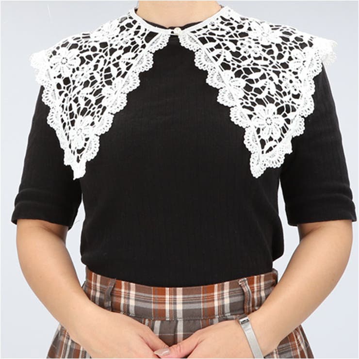 レース付け襟 ビッグカラー ボタン yklacecollar1 | BACKYARD FAMILY | 詳細画像1 