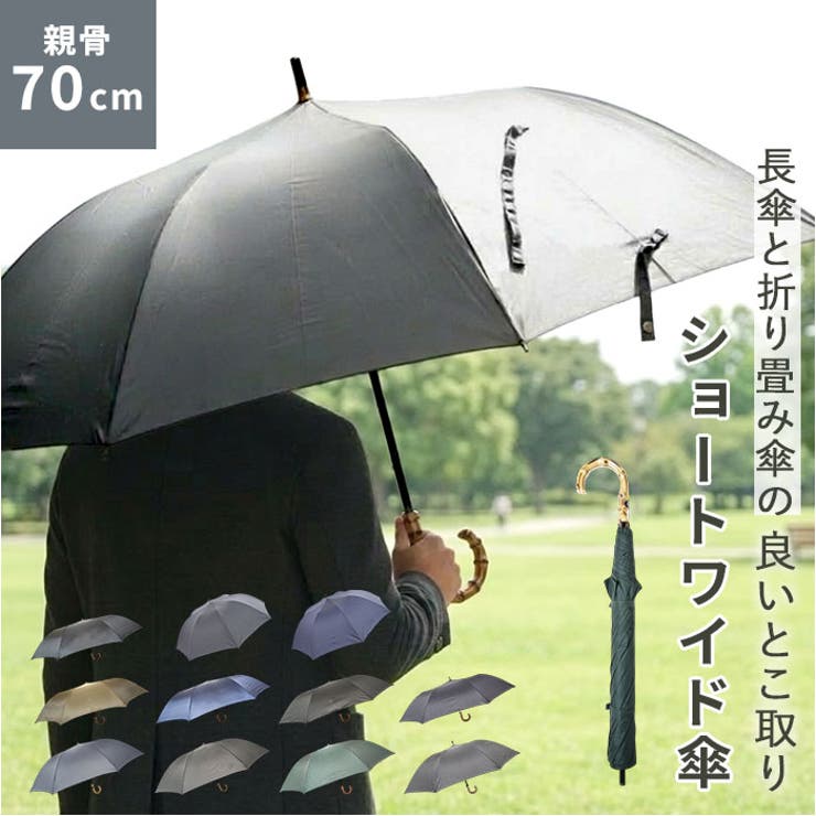 紳士ショートワイド傘 雨晴兼用70cm | BACKYARD FAMILY | 詳細画像1 