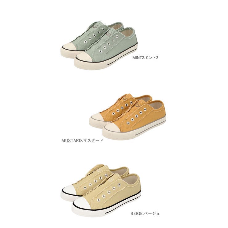脱ぎ履き楽ちんでおしゃれなユーズド感♪スリッポン レディーススニーカー シューズ | BACKYARD FAMILY | 詳細画像5 