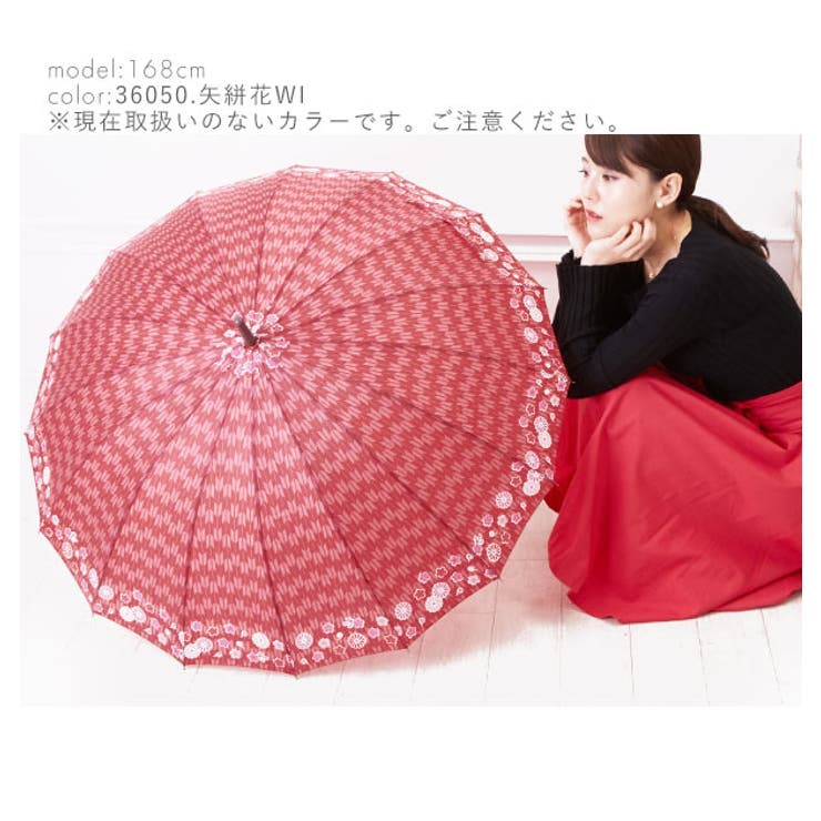 amusant sous la pluie 16本骨 55cm 和柄 長傘[品番