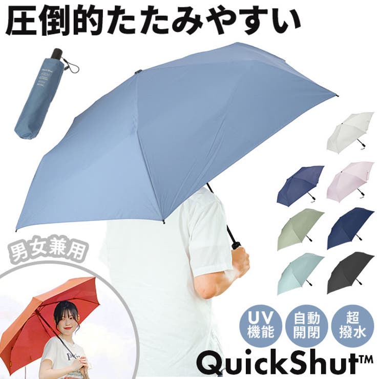 Water front クイックシャット 自動開閉 折りたたみ傘 55cm[品番