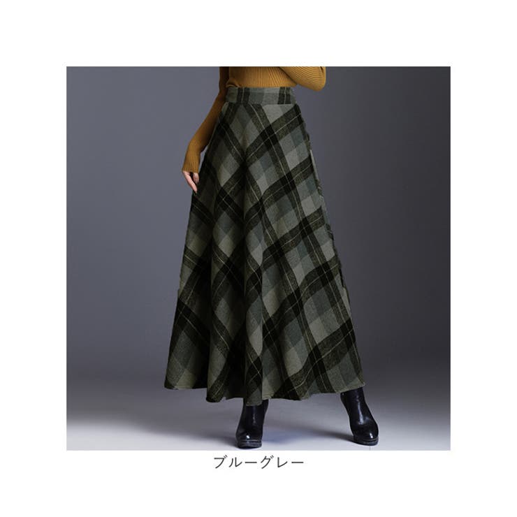 ロングスカート レトロ チェック柄 skirtlg810f[品番