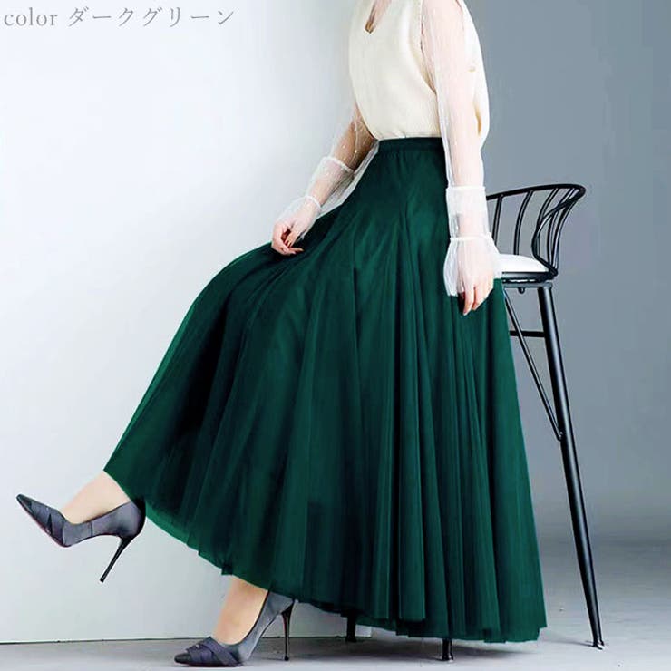 チュールスカート ロング レディース 春 夏 秋 おしゃれ tlsk023 | BACKYARD FAMILY | 詳細画像4 