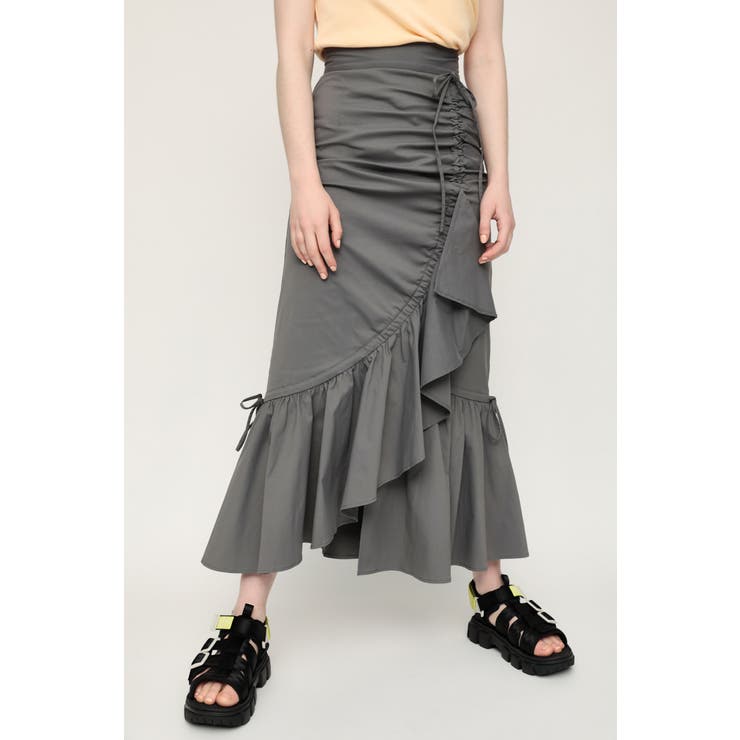SLY（スライ）の「ASYMMETRY HEM GATHER SK アシンメトリー