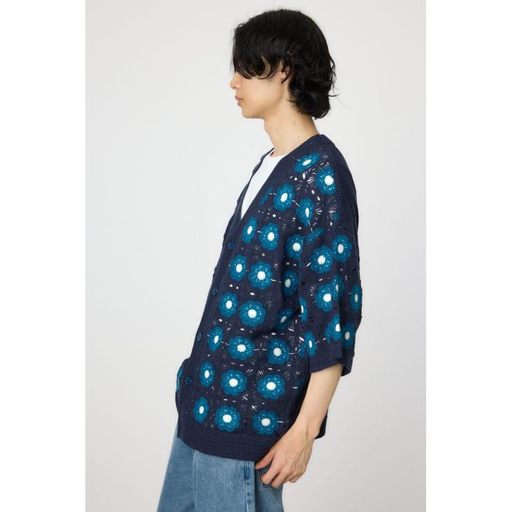 クロシェフラワー半袖ニットカーディガン | RODEO CROWNS WIDE BOWL | 詳細画像23 