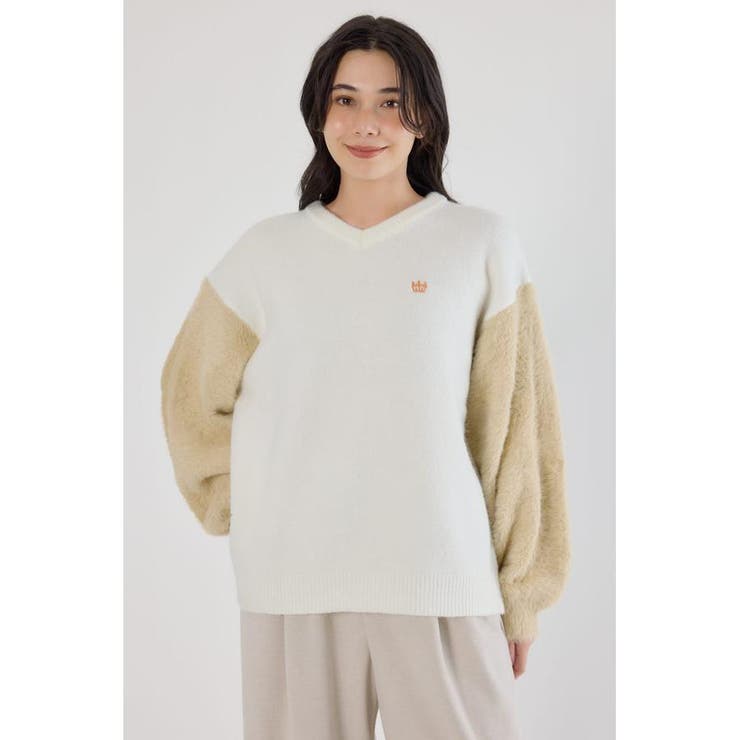 O/WHT1 | アームシャギーニットトップス | RODEO CROWNS WIDE BOWL