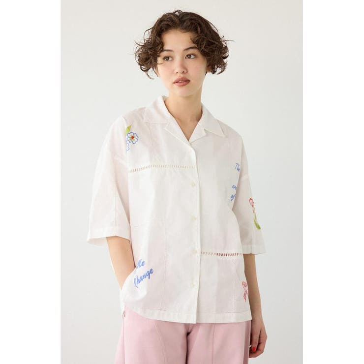 O/WHT1 | INDIA EMBROIDERY シャツ | RODEO CROWNS WIDE BOWL