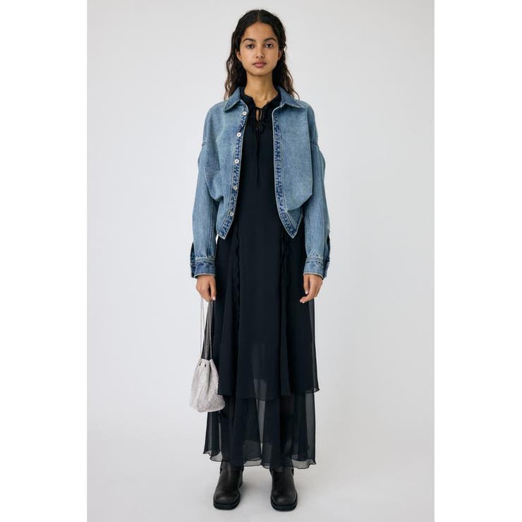 BLK | CHIFFON MELLOW マキシドレス | MOUSSY OUTLET