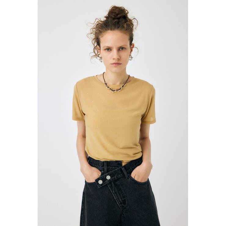 ECRU | RHINESTONE SHEER Tシャツ | MOUSSY OUTLET