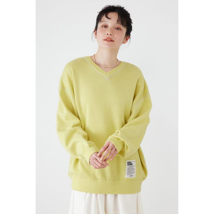 L/YEL1 | スウェットライク2wayネックニットトップス | RODEO CROWNS WIDE BOWL