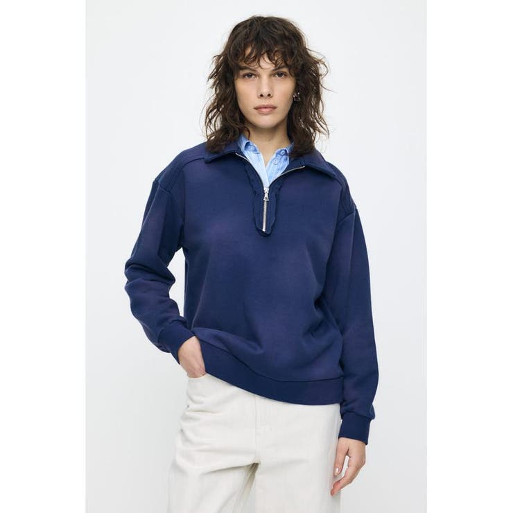 NVY | HALF ZIP SWEAT POLO プルオーバー | MOUSSY OUTLET