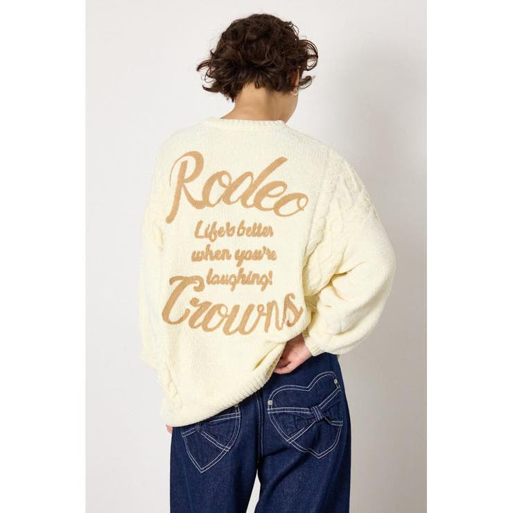 O/WHT1 | モールニットEMBROIDERYロゴトップス | RODEO CROWNS WIDE BOWL