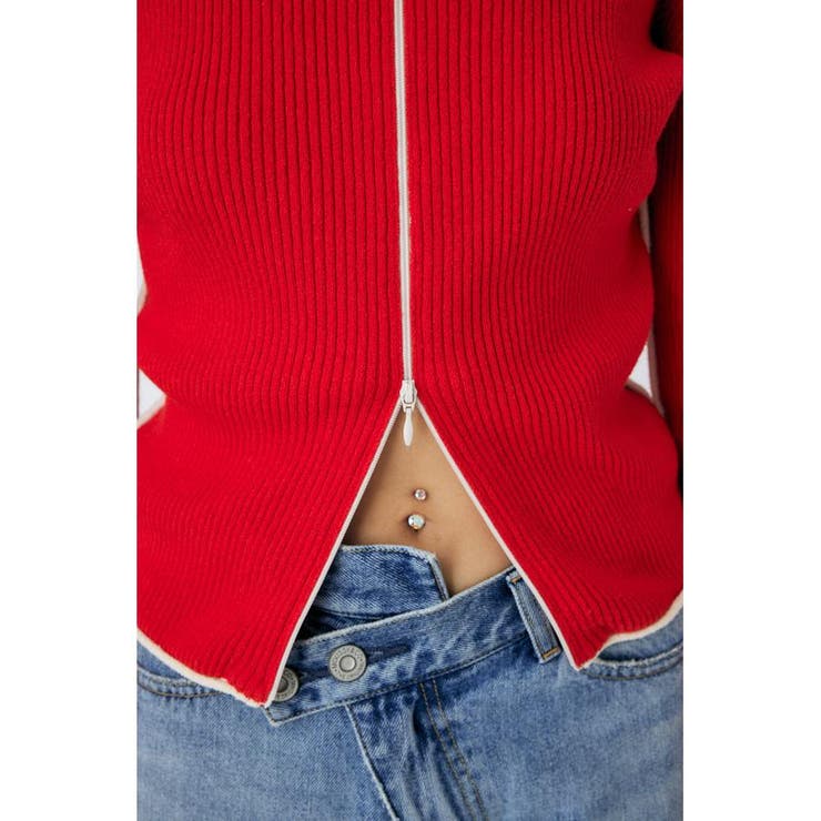 BI COLOR ZIP UP RIB ニット | MOUSSY OUTLET | 詳細画像38 