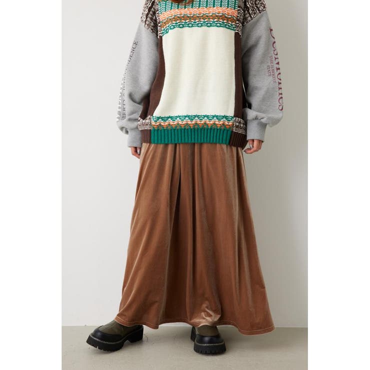 L/BEG1 | リラックスベロアスカート | RODEO CROWNS WIDE BOWL