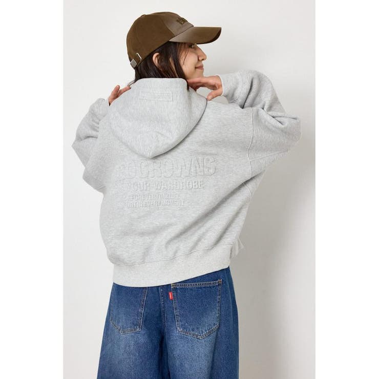 L/T.GRY1 | エンボス W-ZIP ショート パーカー | RODEO CROWNS WIDE BOWL