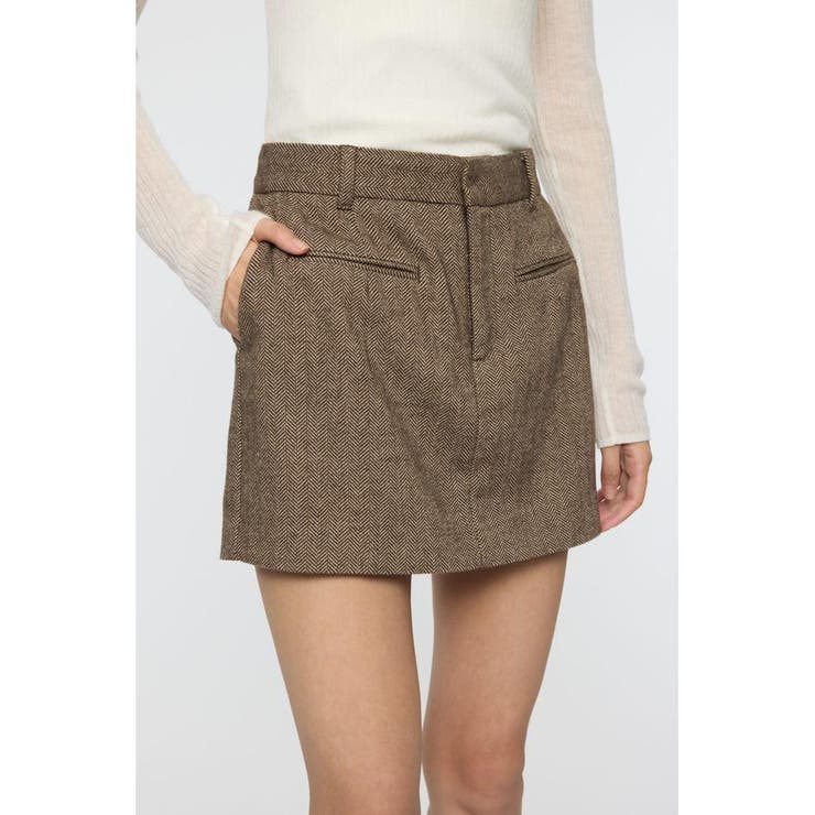 BRN | CENTER PRESSED ミニスカート | MOUSSY OUTLET