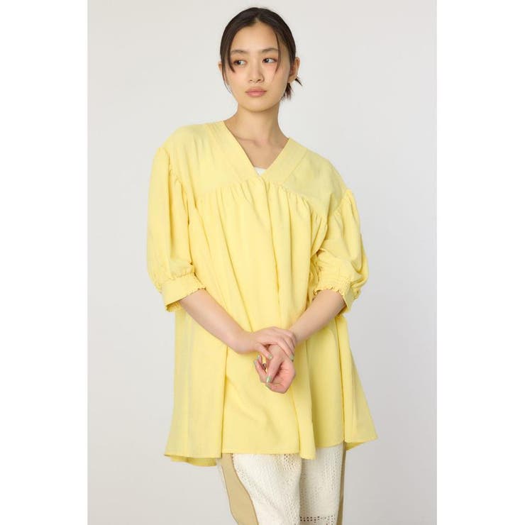 L/YEL1 | ギャザーチュニック2WAYブラウス | RODEO CROWNS WIDE BOWL