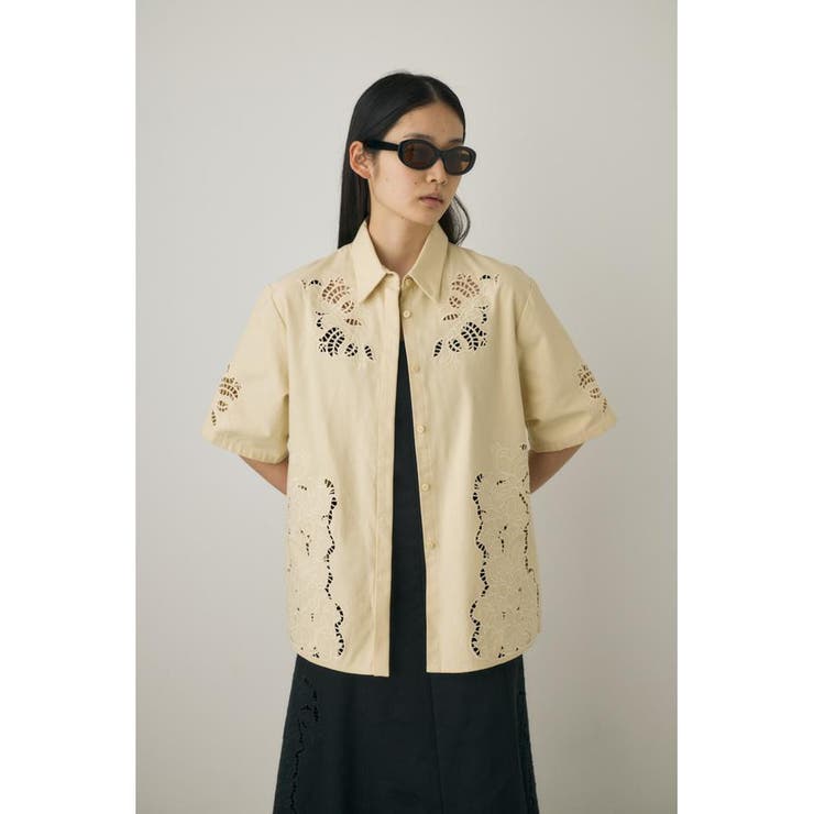 IVOY3 | カットワーク刺繍オーバーシャツ オーガニックコットン使用 | MOUSSY OUTLET