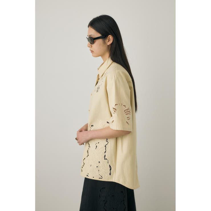 カットワーク刺繍オーバーシャツ オーガニックコットン使用 | MOUSSY OUTLET | 詳細画像2 