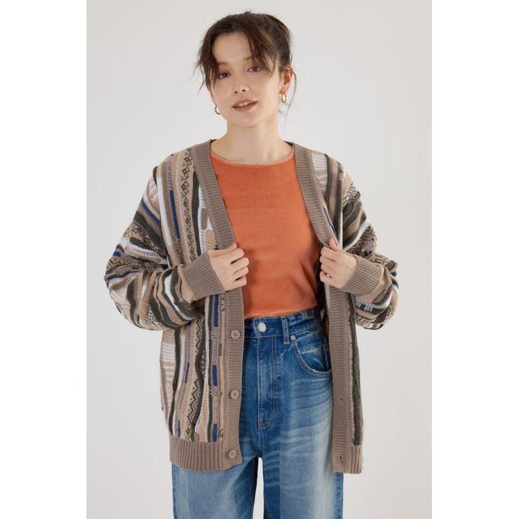 3Dマルチカラーニットカーディガン | RODEO CROWNS WIDE BOWL | 詳細画像8 