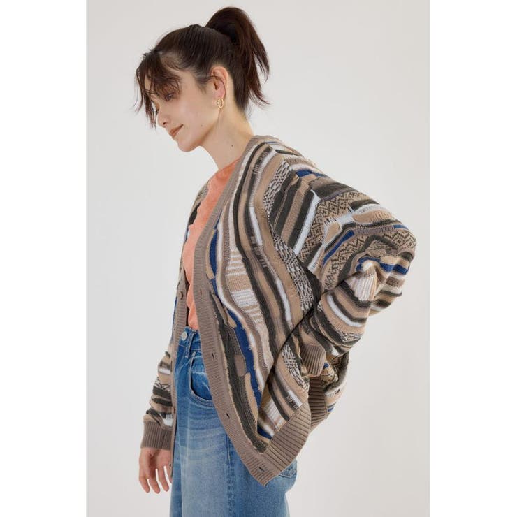 3Dマルチカラーニットカーディガン | RODEO CROWNS WIDE BOWL | 詳細画像10 