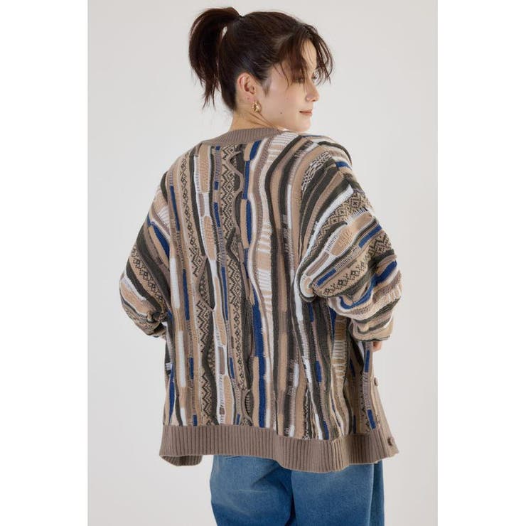 3Dマルチカラーニットカーディガン | RODEO CROWNS WIDE BOWL | 詳細画像11 