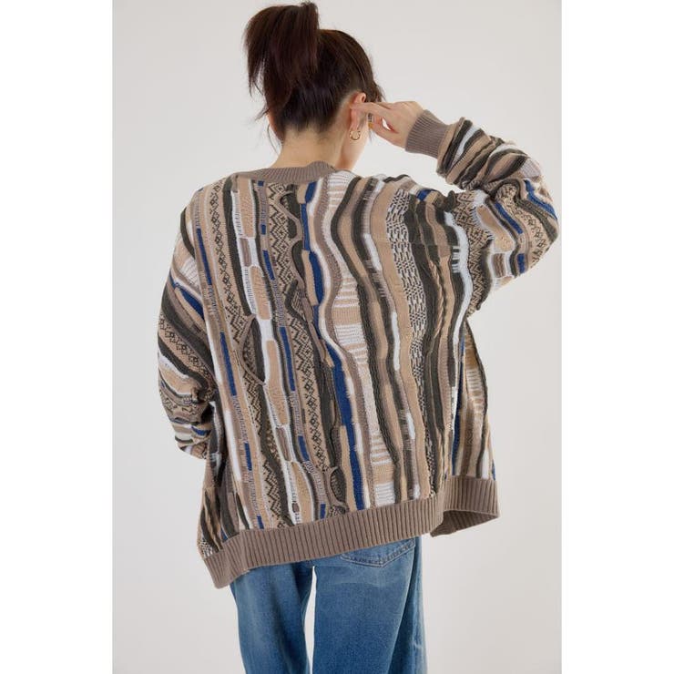 3Dマルチカラーニットカーディガン | RODEO CROWNS WIDE BOWL | 詳細画像12 