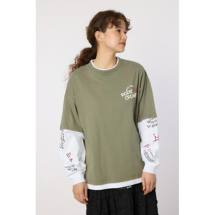 フェイクレイヤードロングスリーブTシャツ[品番：BJLW0029864]｜RODEO