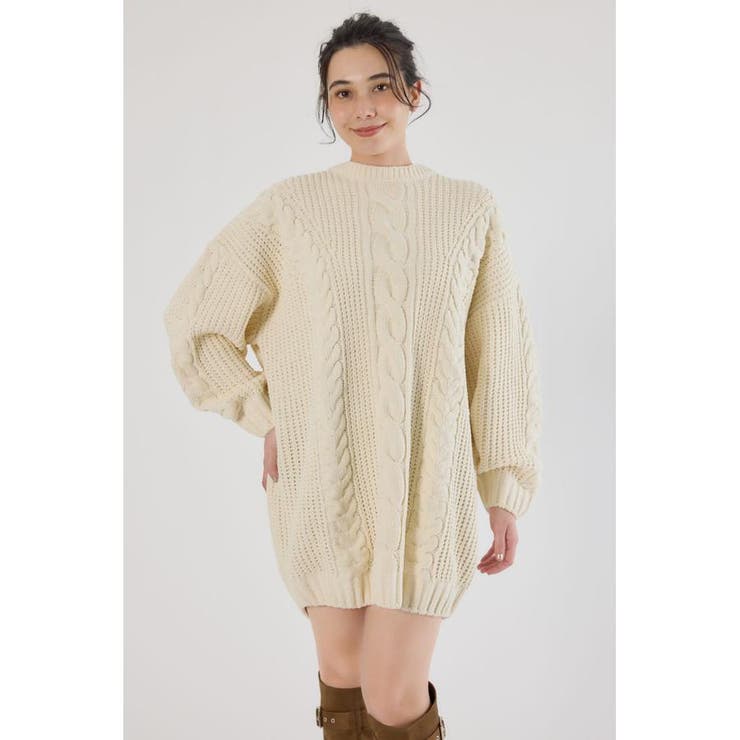 ケーブルモールニットワンピース | RODEO CROWNS WIDE BOWL | 詳細画像2 