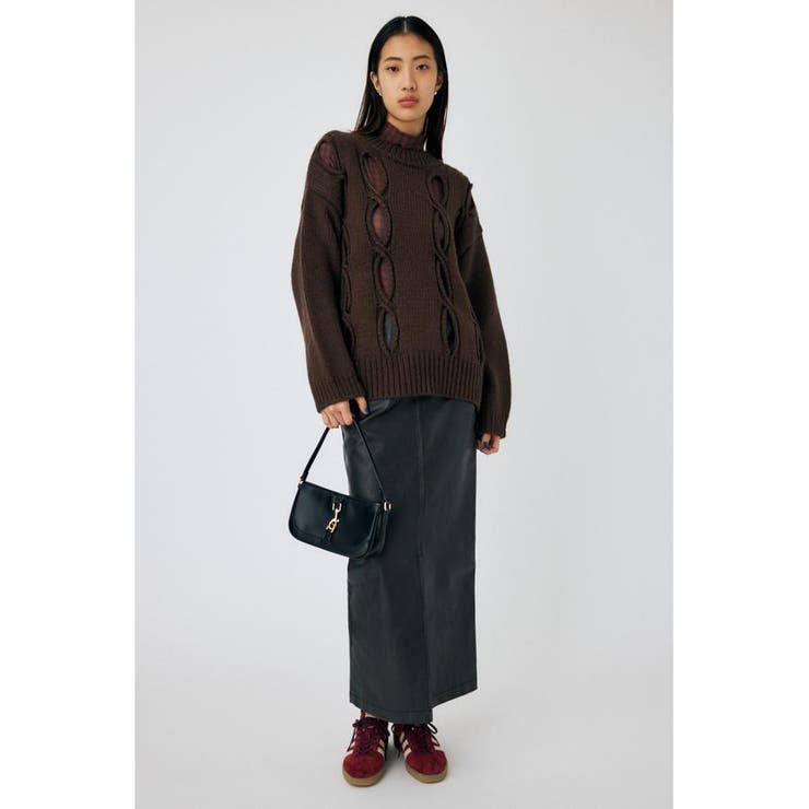 D/BRN3 | CUT OUT DESIGN ニット | MOUSSY OUTLET