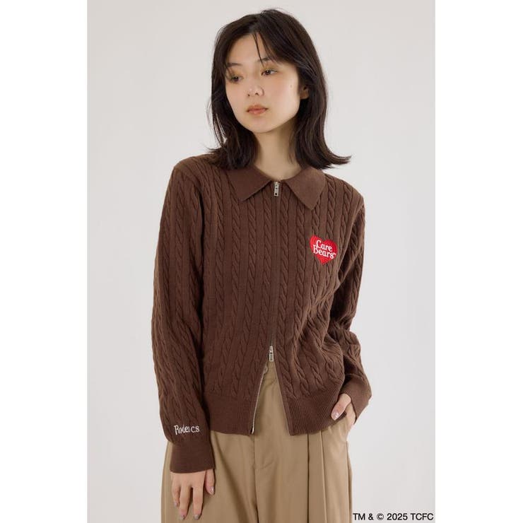 BRN | (Care Bears) モチーフジップカーディガン | RODEO CROWNS WIDE BOWL