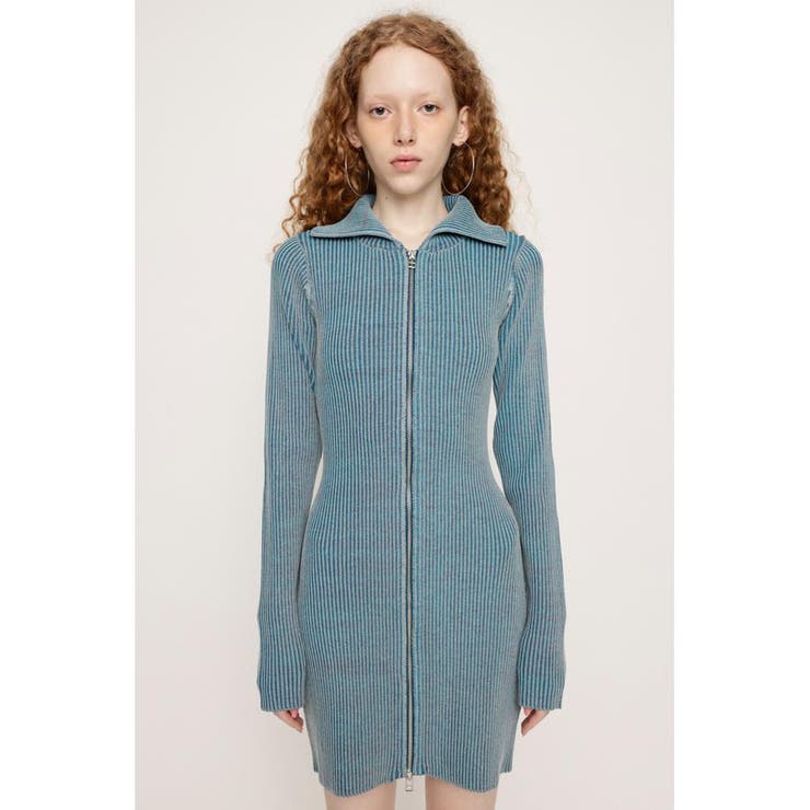 BLU | FRONT ZIP BI COLOR ショートワンピース | SLY OUTLET