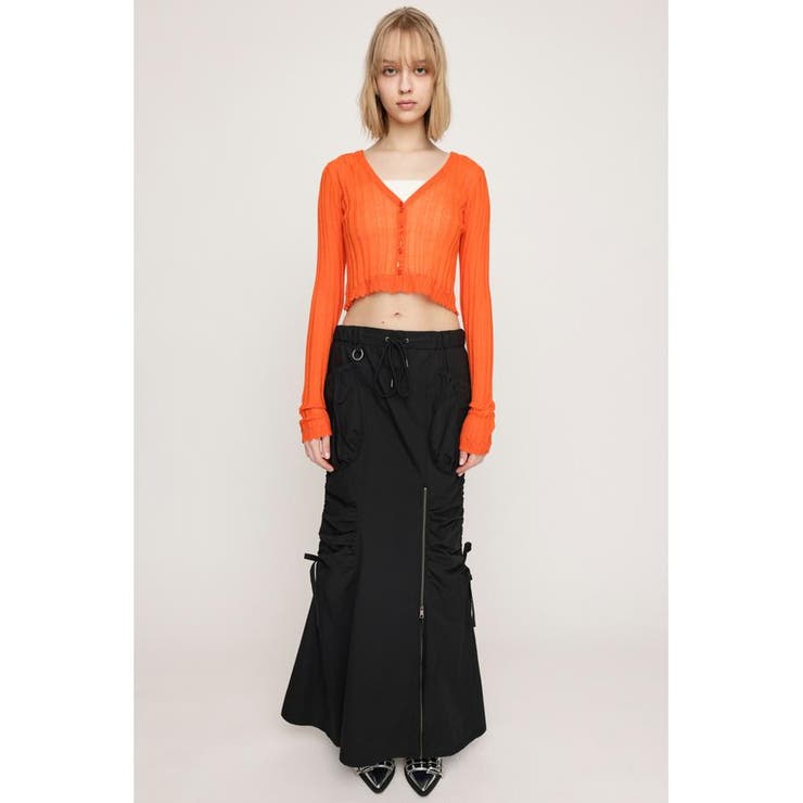 BLK | OPEN ZIP MERMAID CARGO スカート | SLY OUTLET