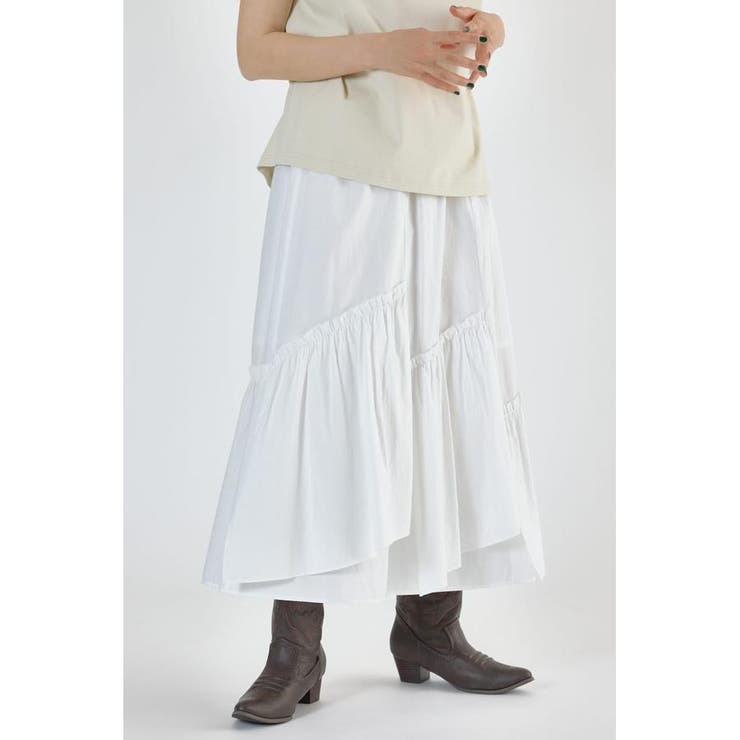 O/WHT1 | アシンメトリーギャザースカート | RODEO CROWNS WIDE BOWL