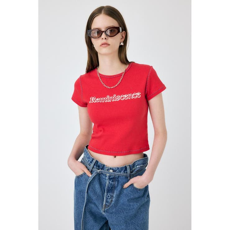 RED | CONTRAST ステッチ Tシャツ | MOUSSY OUTLET
