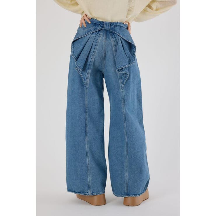 BLU | ビッグリボンデニムパンツ | RODEO CROWNS WIDE BOWL